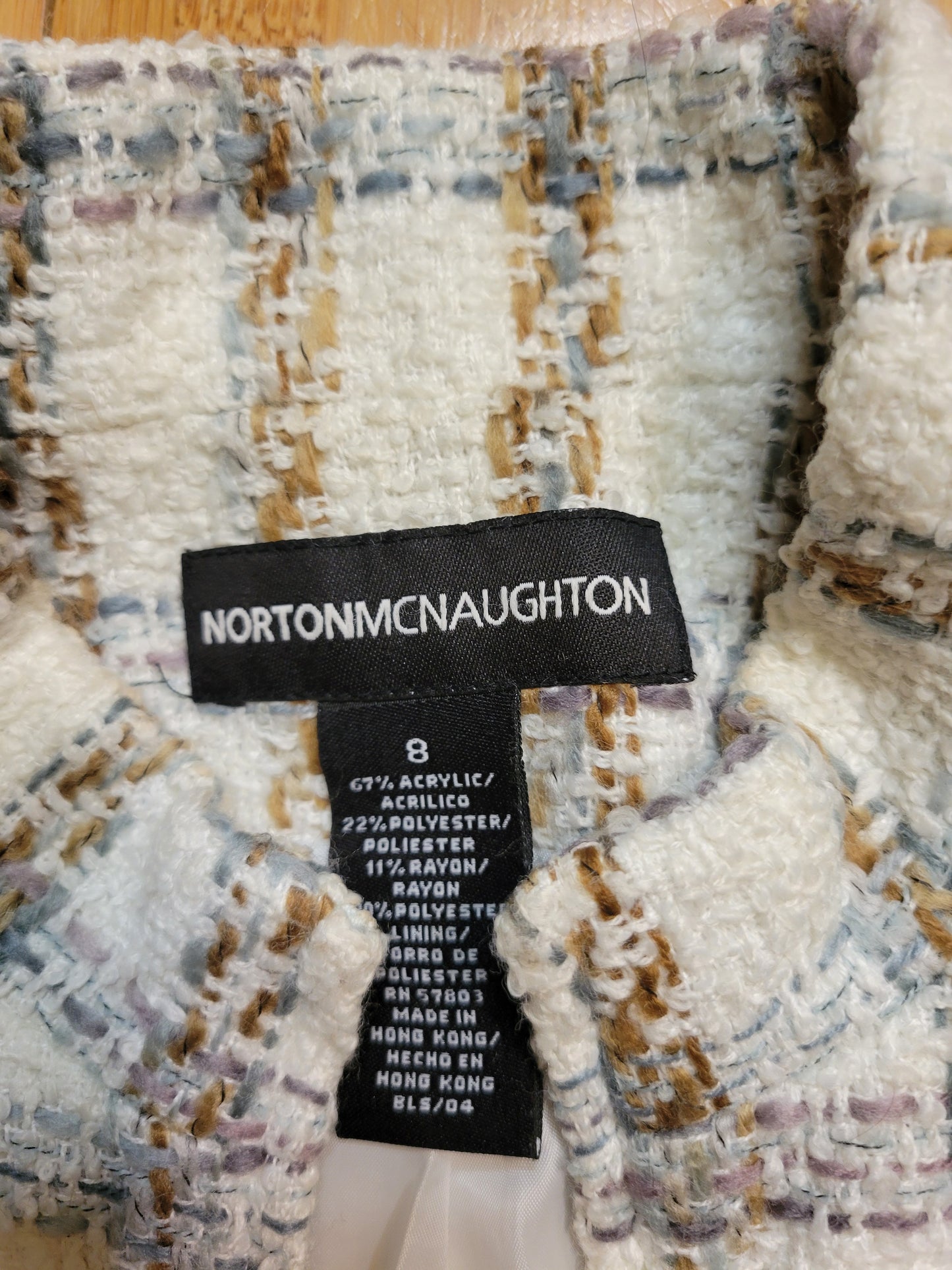 Cream Lattice Soft-Tweed Zip Jacket