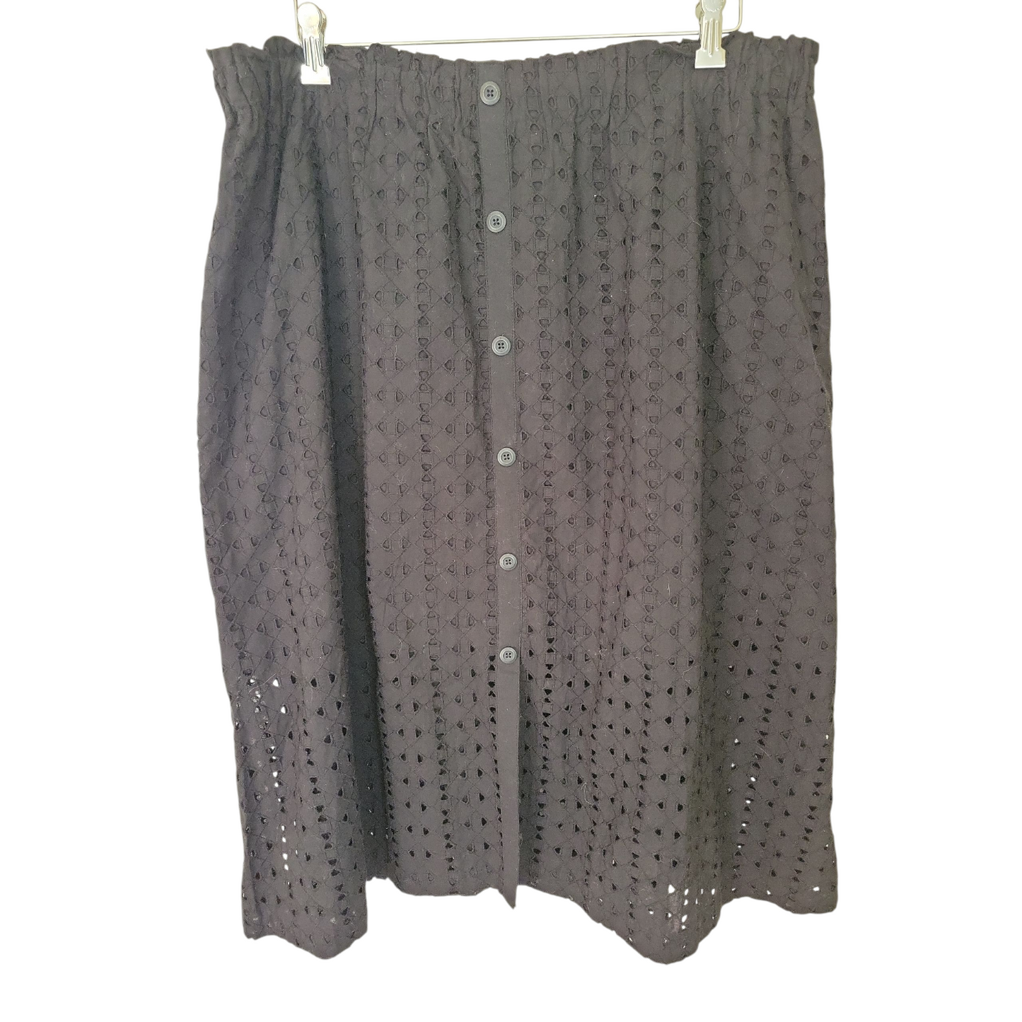 Mossimo Black Eyelet Midi Skirt