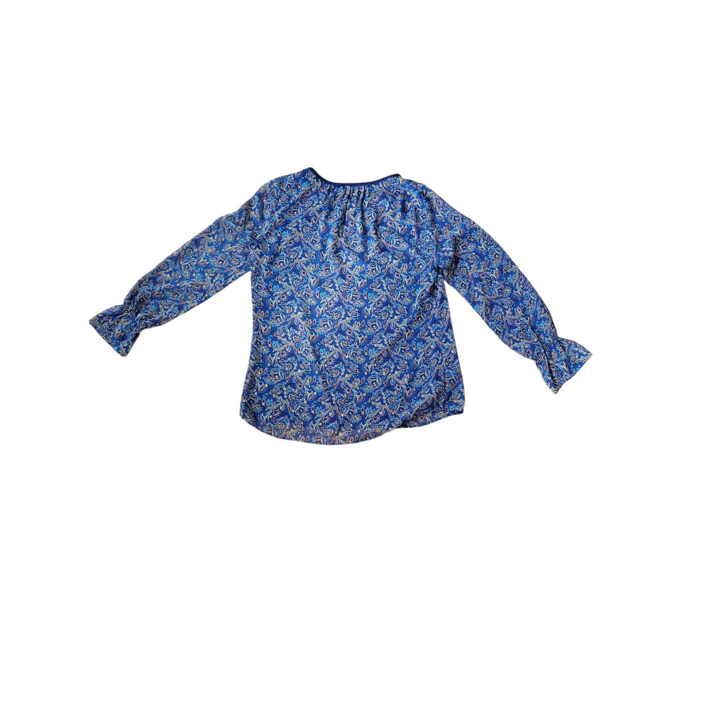 Azure Chiffon Blouse with Gold Shimmer