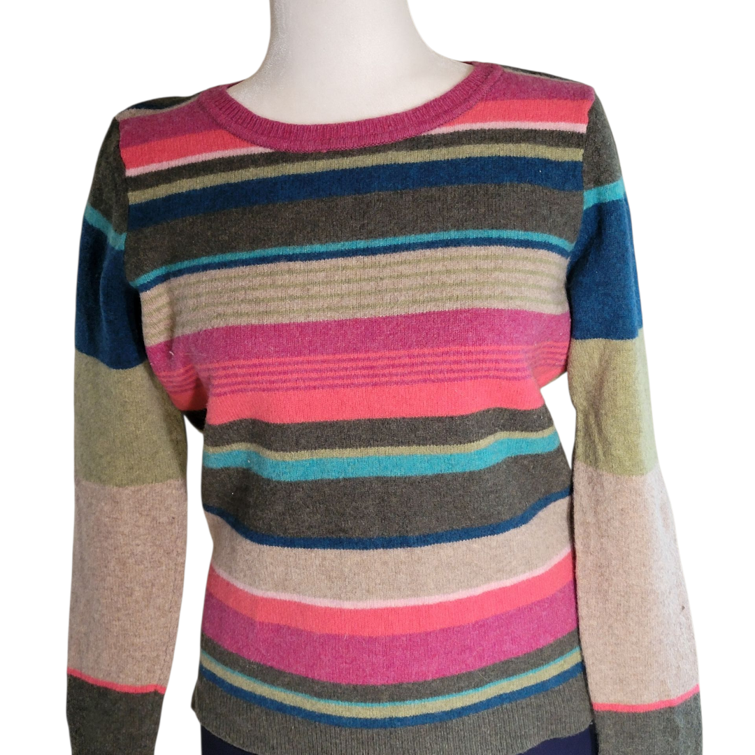 Playful Color Merino Wool Stripe Sweater