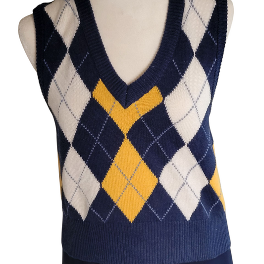 American Eagle Retro Argyle Vest Sweater