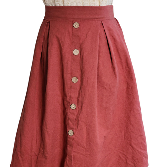 Rust A-Line Skirt