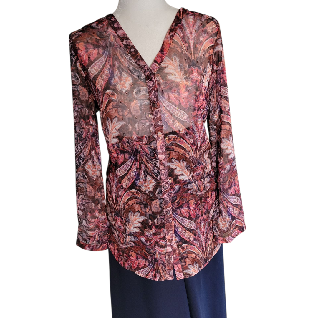 Autumn Scones Whispers Cranberry and Orange Paisley Tasha Top-Soft Surroundings