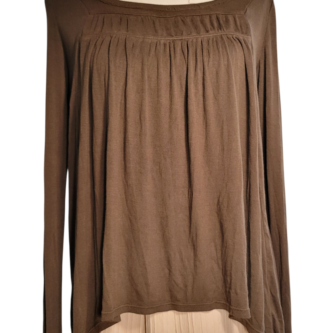 We The Free Olive Knit Top – Woodland Ease & Gentle Drapes