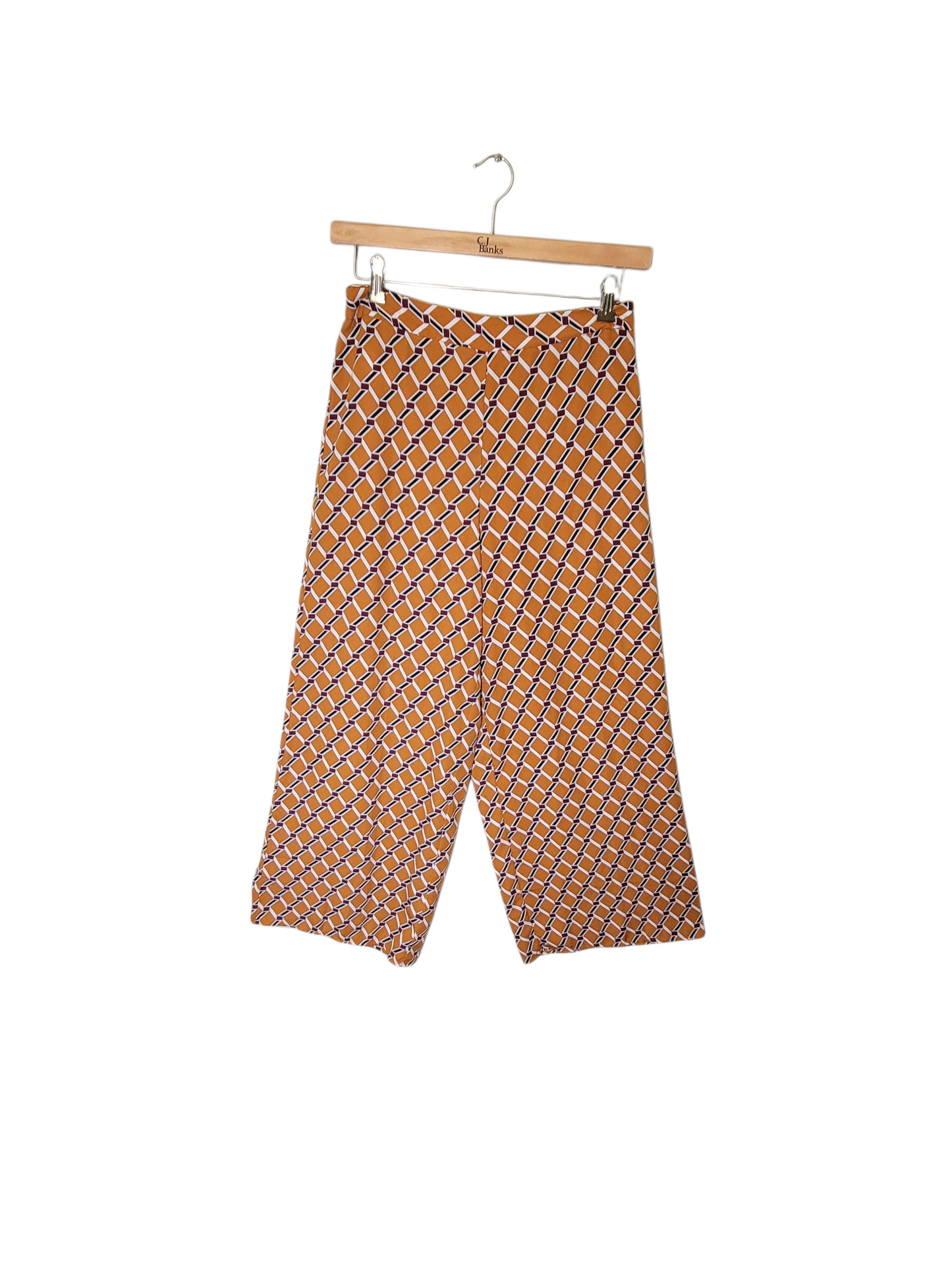 Golden Geometric Wide-Leg Pants