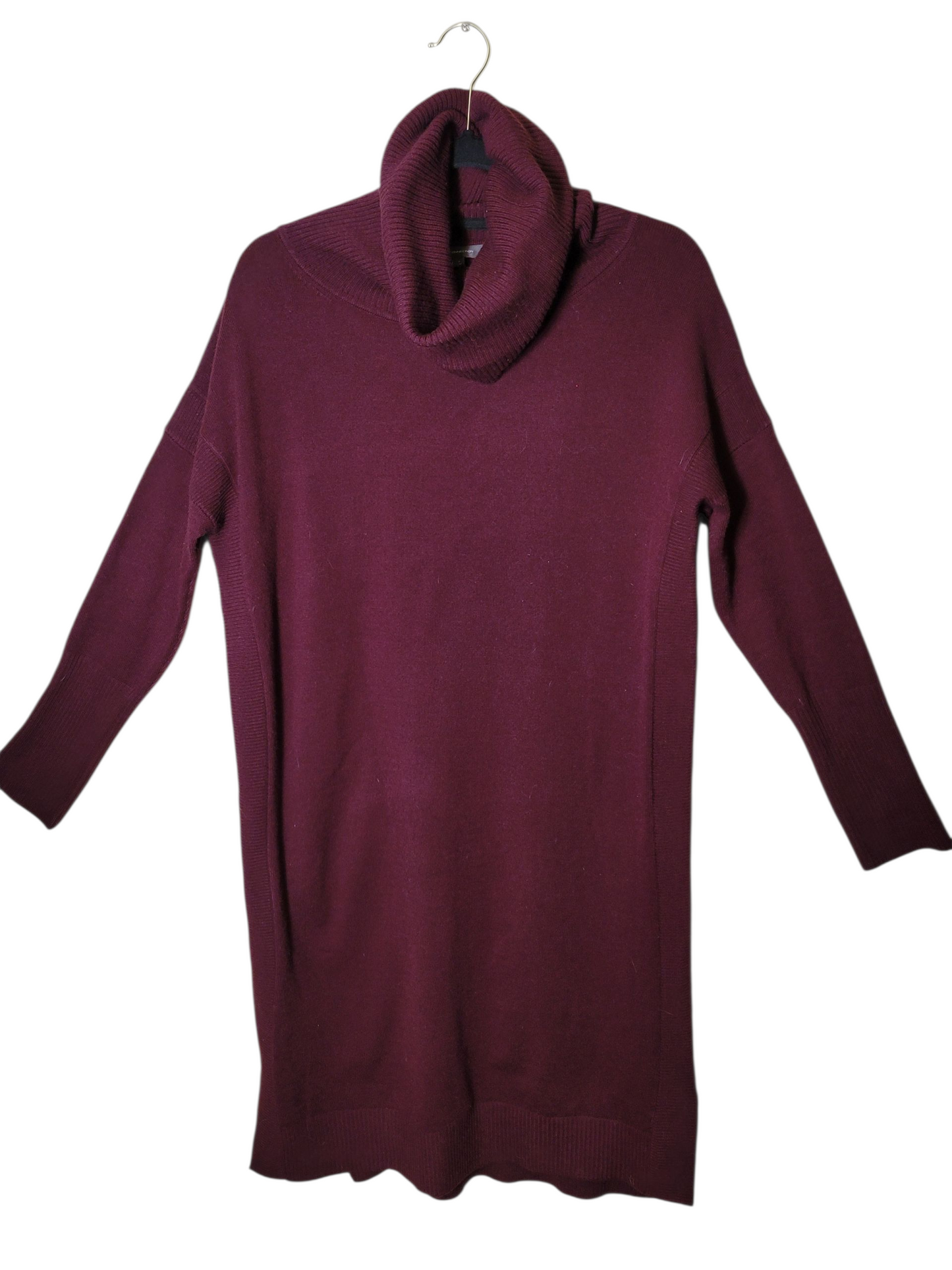 Plum Merlot Rib-Knit Sweater Dress