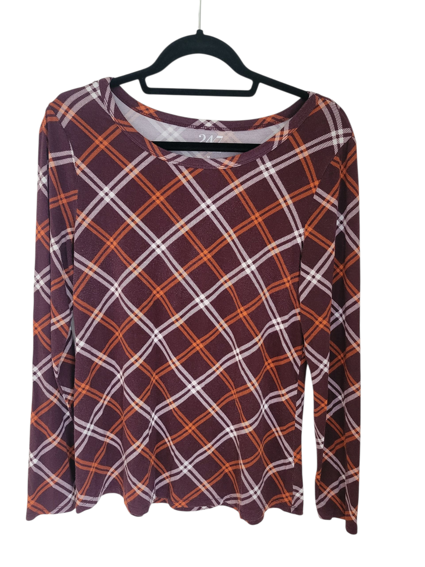 Autumn Plaid Soft Knit Top