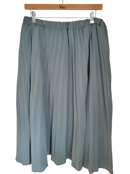Sage Pleated Midi Skirt