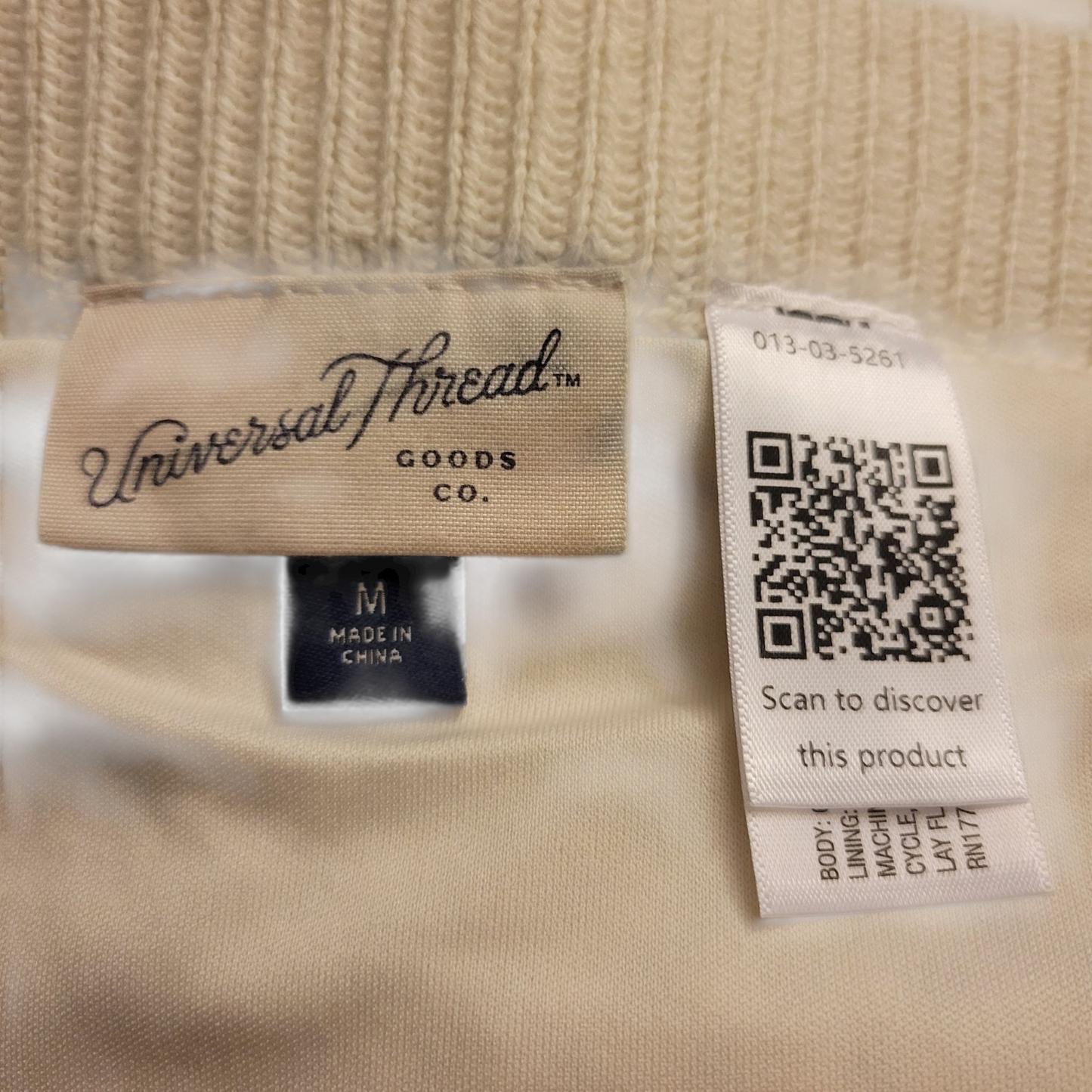 Cream Mesh Knit Midi Skirt